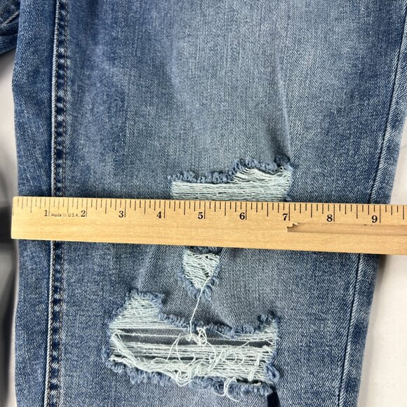 Edgely Jeans Women's 33x26* High Rise Straight Crop Blue Distressed Denim Tag 14 - Picture 13 of 16